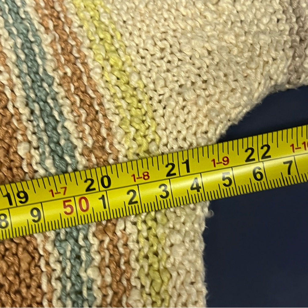 Hem & Thread Earthy Tones Striped Sweater L Boho Festival LIghtweight Textured - Picture 10 of 11